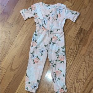 Girls Floral Jumpsuit